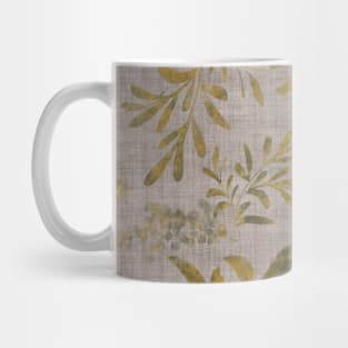 Lakeside garden watercolor earth tones dark grey linen texture Mug